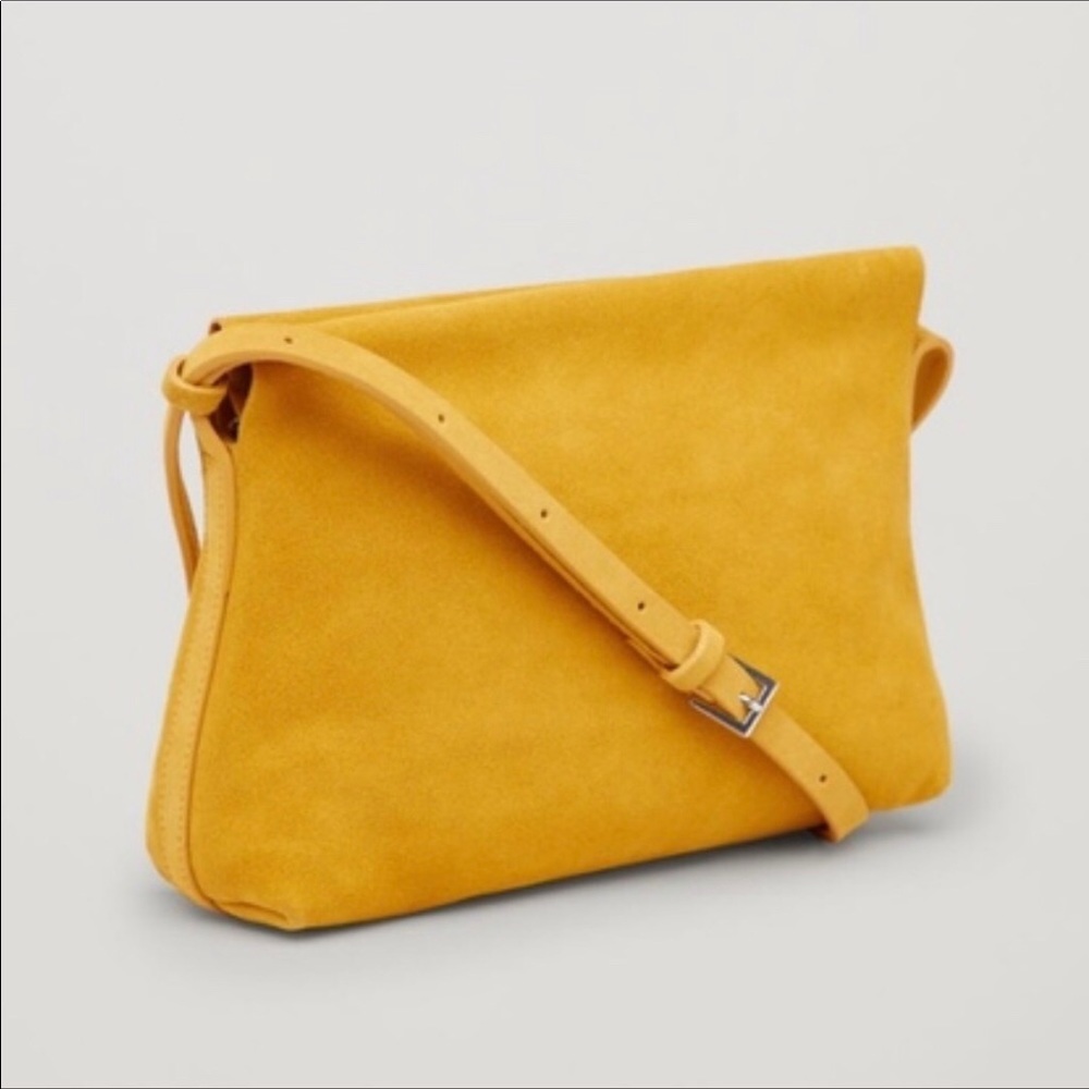 COS suede yellow bag
